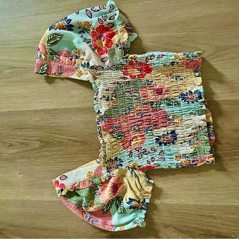 Floral Smocked Crop Top